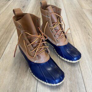 L.L. Bean "Bean Boots" | 8 Inches | Size 8 Women's | Tan and Navy EUC